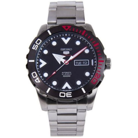 Seiko 5 Sports SRPA07 J1 Black Dial Stainless Steel Men's Automatic Analog Watch