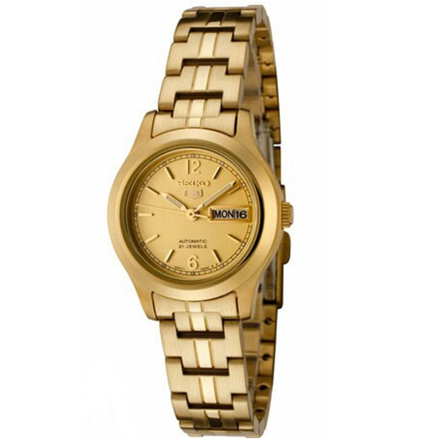Seiko 5 All Gold Women's Automatic Analog Dress Watch SYME02K1