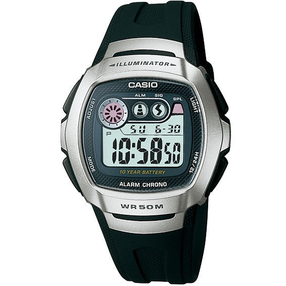 Casio W-210-1AV Silver Black Sports Digital Watch