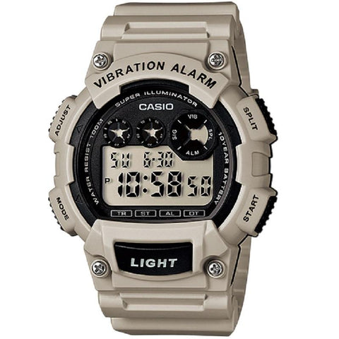 Casio W-735H-8A2 Grey Men's 100m Multi-function Vibration Alarm Digital Watch