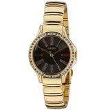 Seiko Swarovski Gold/Black Dial Women's Analog Quartz Watch SRZ444P1