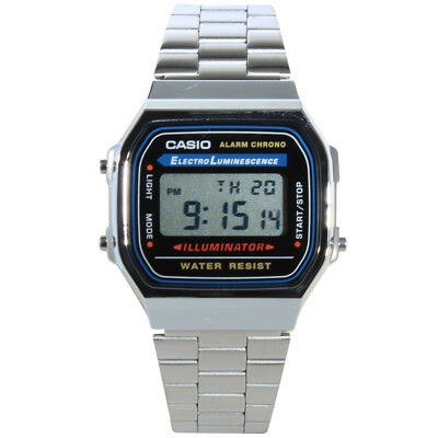 Casio Silver Stainless Steel Retro Vintage Unisex Digital Watch A168WA-1W