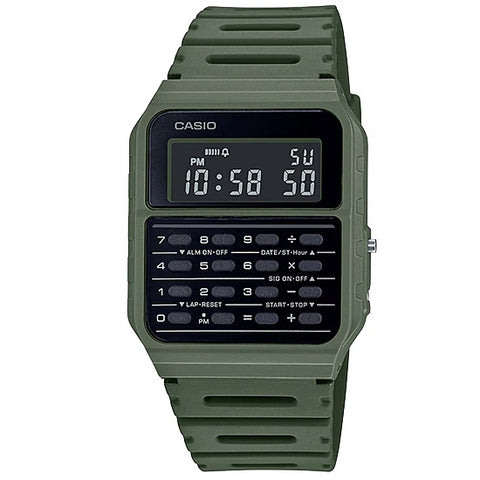 Casio CA-53WF-3B Green Vintage Retro Style Unisex Digital Calculator Watch