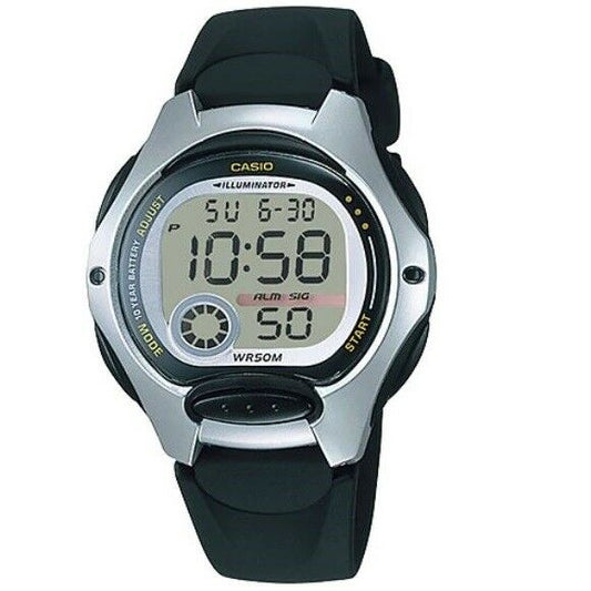 Casio Silver Black Women's or Kid's 50m Digital Sports Watch LW-200-1A