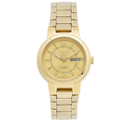 Seiko 5 All Gold Stainless Steel Women's Automatic Analog Dress Watch SYME58K1