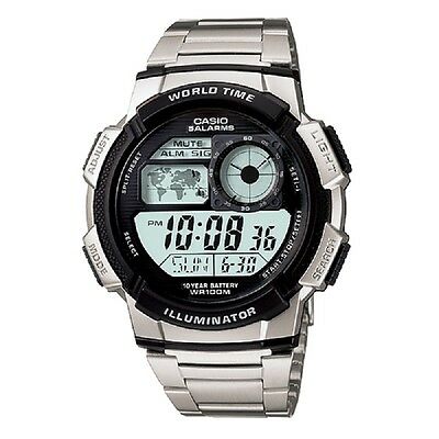 Casio Silver Stainless Steel Men's Digital Sports Watch AE-1000WD-1A