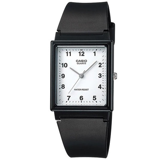 Casio MQ-27-7B Black with White Face Basic 3-Hand Unisex Quartz Analog Watch