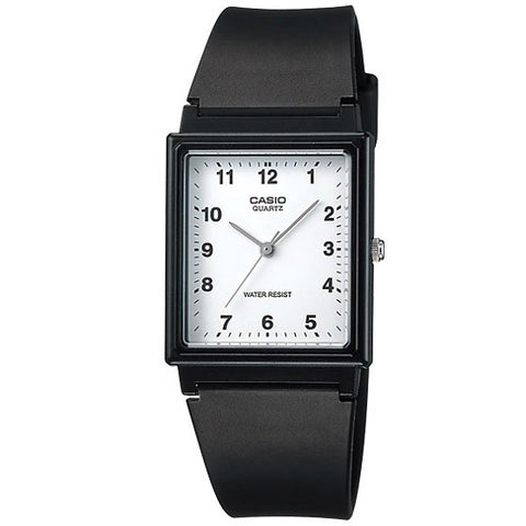 Casio MQ-27-7B Black with White Face Basic 3-Hand Unisex Quartz Analog Watch