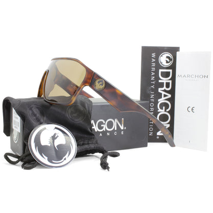 Dragon Tolm Matte Tortoise/Bronze Men's Shield Sunglasses 38356-246