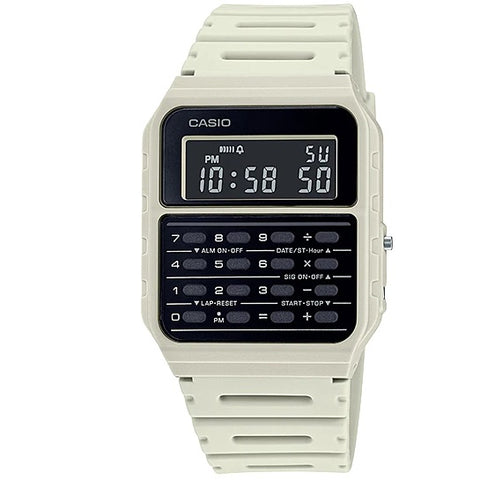 Casio CA-53WF-8B White Vintage Retro Style Unisex Digital Calculator Watch