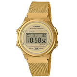 Casio Gold Mesh Strap Retro Stainless Steel Unisex Digital Watch A171WEMG-9A