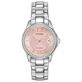 Citizen Eco Drive FE1140-51X Silver Light Pink Dial Women's Analog Dress Watch