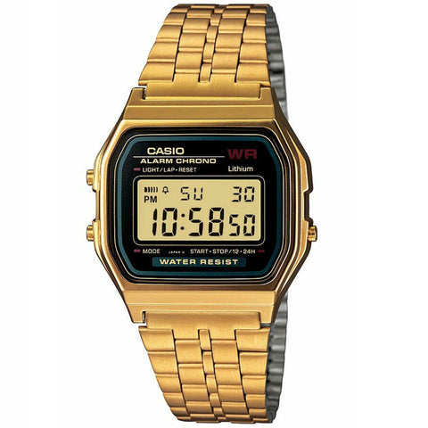 Casio A159WGEA-1 Gold Retro Style Stainless Steel Digital Watch (Made in Japan)