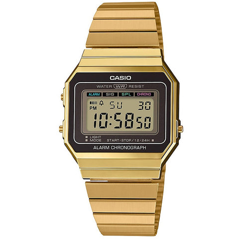 Casio Gold Vintage Series Super Slim Stainless Steel Unisex Digital Watch A700WG-9A