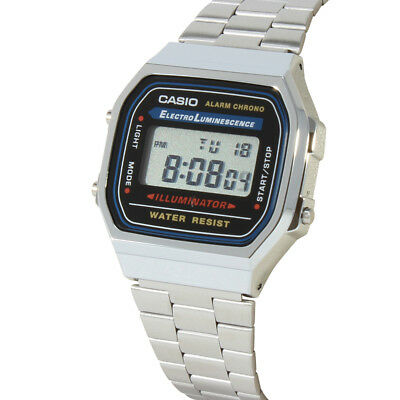 Casio Silver Stainless Steel Retro Vintage Unisex Digital Watch A168WA-1W