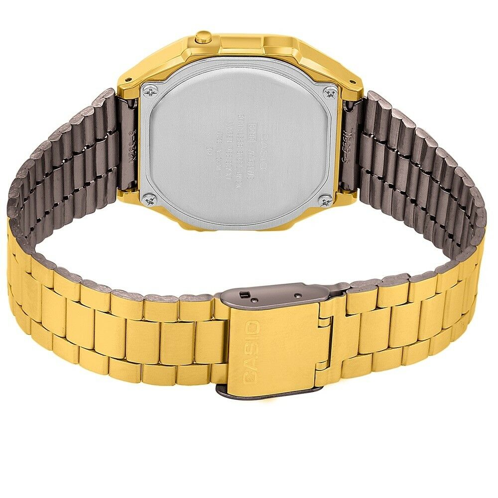 Casio Gold with Camouflage Dial Retro Unisex Digital Watch A168WEGC-3