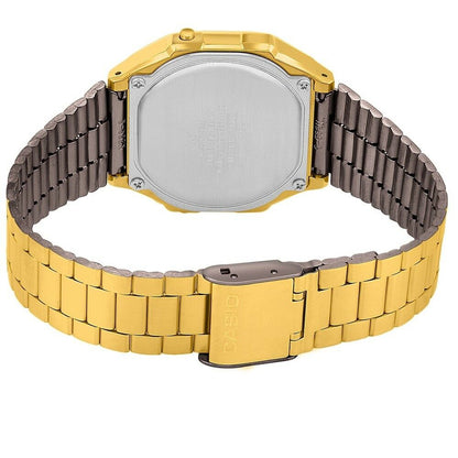 Casio Gold with Camouflage Dial Retro Unisex Digital Watch A168WEGC-3