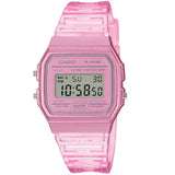 Casio Light Pink Transparent Strap Multifunction Digital Watch F-91WS-4