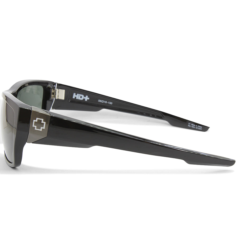 Spy Dirty Mo 2 Shiny Black/HD Plus Grey-Green Men's Sports Sunglasses
