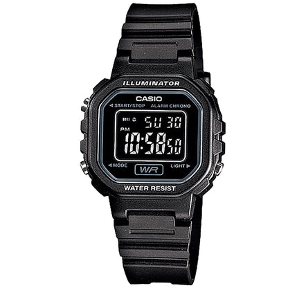 Casio LA-20WH-1B Small Black Reverse LCD Women's  Multifunction Digital Watch